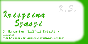 krisztina szaszi business card